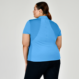 Dublin Ladies Curve Tabby Short Sleeve Riding Top #colour_coastal-blue