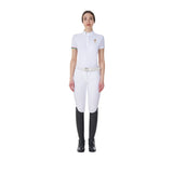 Equestro Women's Slim Fit Competition Polo Shirt Equestro X Fise #colour_white