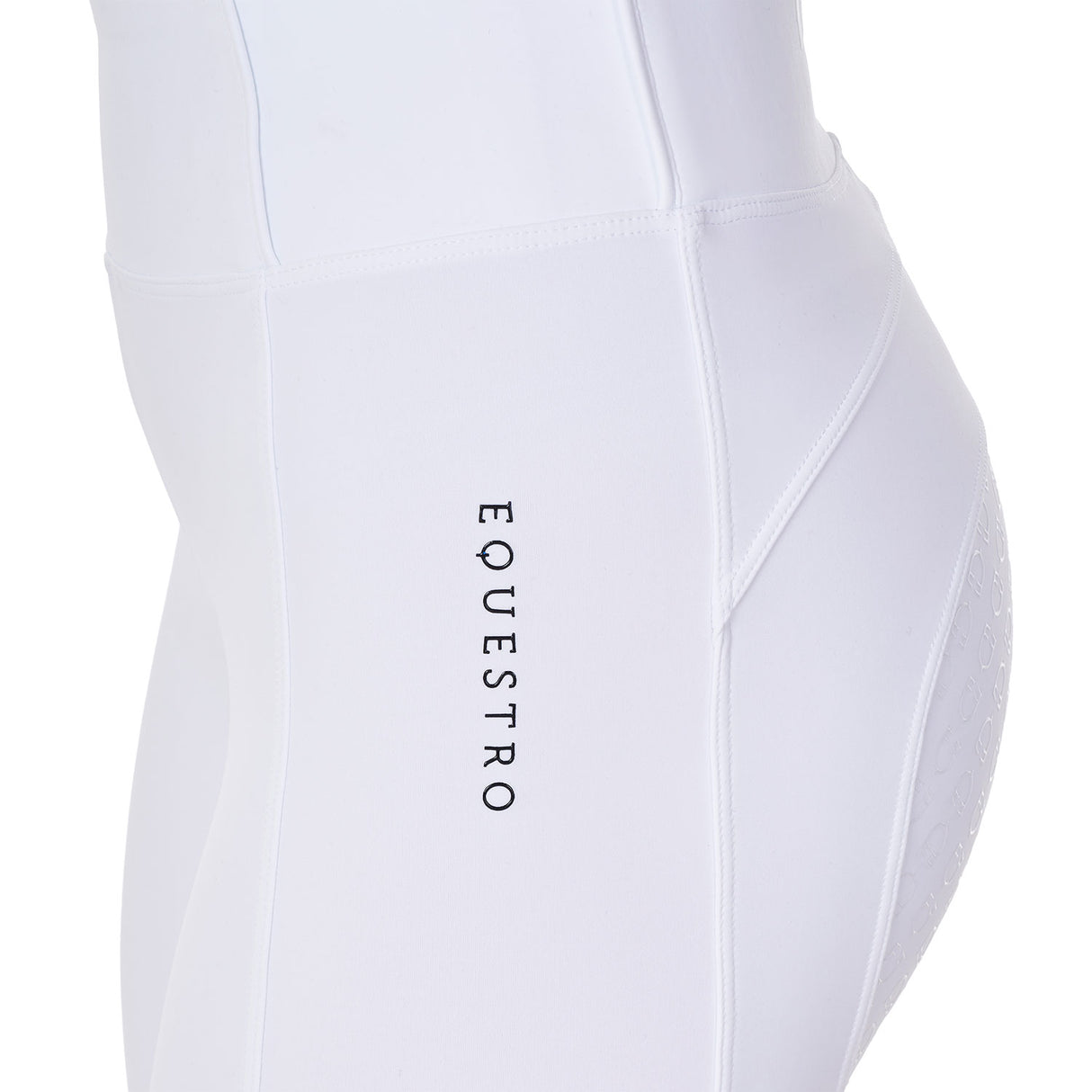 Equestro Women's Slim Fit Full Grip Leggings Equestro X Fise #colour_white
