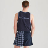 Ridgeline Unisex Backslider Shorts #colour_navy-print