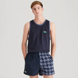 Ridgeline Unisex Backslider Shorts #colour_navy-print