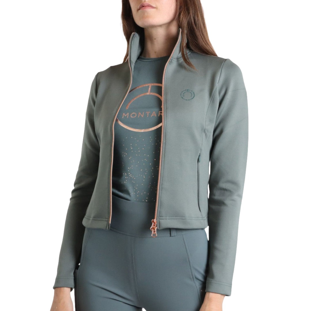 Montar MoTina Softshell Jacket With Tone in Tone Crystals #colour_jade