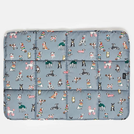 Joules Rainbow Dogs Travel Mat #colour_grey-dog-print