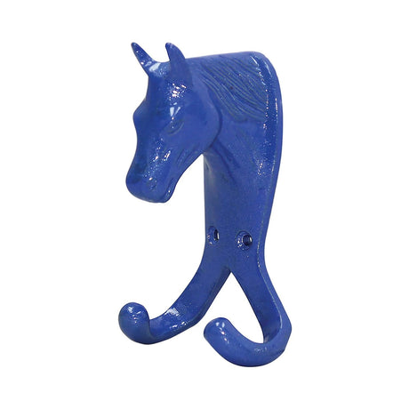 Perry Equestrian Horse Head Double Stable/Wall Hook - Purple