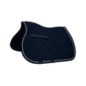 Equestro Jumping Saddle Pad In Cotton With Trimmings #colour_blue