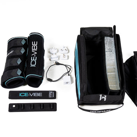 Horseware Ireland Ice-Vibe Leg Wraps #colour_black-aqua