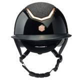 Charles Owen Kylo Sparkly Gloss Wide Peak Riding Hat #colour_black-gloss-rose-gold