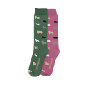 Toggi Multi Dog Socks 2 Pack #colour_green-pink
