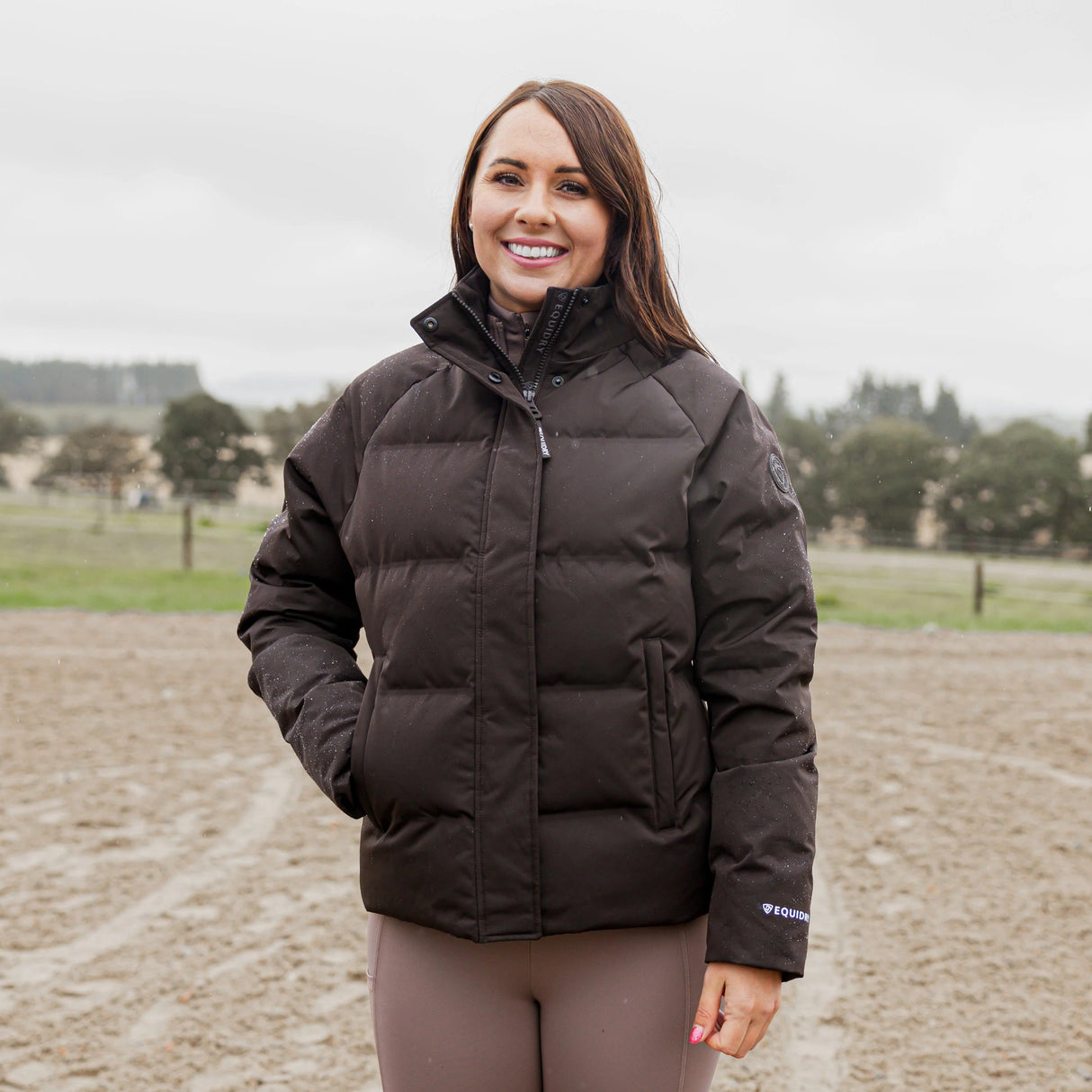 EQUIDRY Women's Talia Waterproof Puffer Jacket #colour_brown