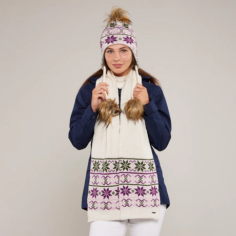 Toggi Weston Knitted Scarf #colour_winter-white