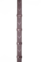 Henry James V-Grip Hybrid Rubber Reins With Leather Stoppers #colour_havana-brown