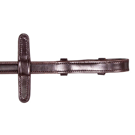 Henry James V-Grip Hybrid Rubber Reins With Leather Stoppers #colour_havana-brown