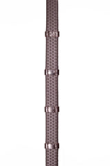 Henry James Bio Grip Hybrid Rubber Reins with Leather Stoppers #Colour_havana-brown