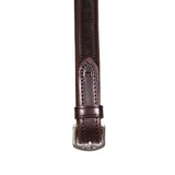 Henry James Xtreme Eventer Hybrid Rubber Reins With Leather Stoppers #Colour_havana-brown