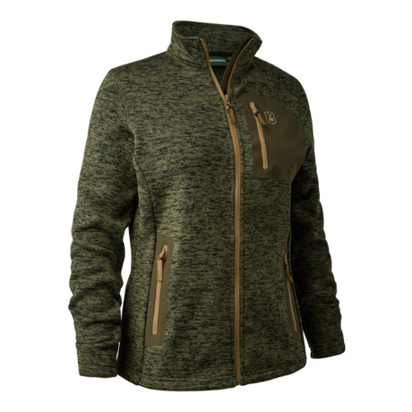 Deerhunter Sarek Ladies Knitted Jacket #colour_olive-night-melange