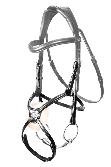 Henry James Double Buckle Figure 8 Grackle Noseband #colour_black