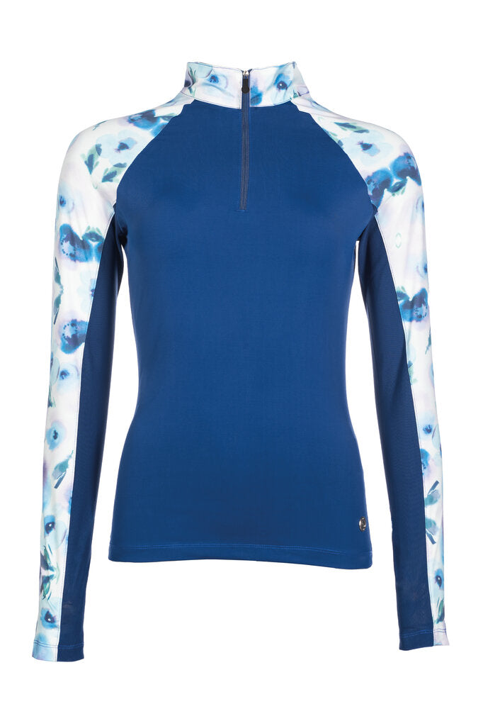 HKM Children's Functional Shirt -Essentials Flower- #colour_royal-blue-light-blue