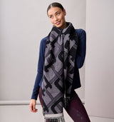 Alessandro Albanese Monogram Scarf #colour_charcoal