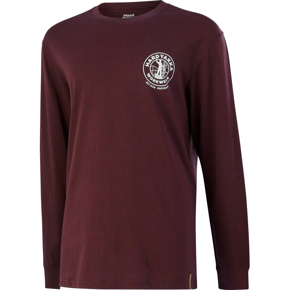 Hard Yakka Heritage Icon Long Sleeve Tee #colour_burgundy