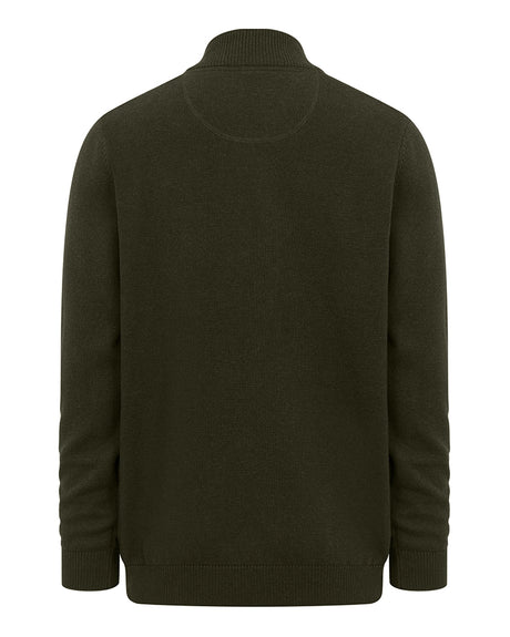 Hoggs of Fife Falkirk 1/4 Zip Pullover #colour_fern-green