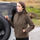 Shires Aubrion Heritage Unisex Quarter Zip Fleece #colour-dark-olive