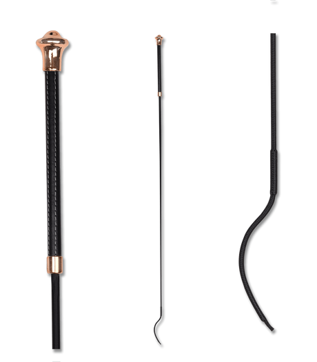 Waldhausen Noblesse Dressage Whip #colour_black-rose-gold
