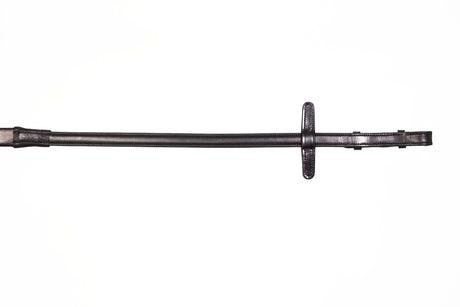 Henry James Large Pimple Hybrid Rubber Reins With Leather Stoppers #colour_black