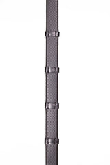 Henry James Small Pimple Hybrid Rubber Reins With Leather Stoppers #colour_black