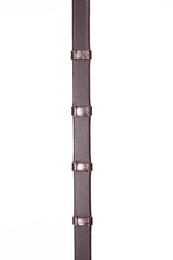 Henry James Smooth Eventer Hybrid Rubber Reins With Leather Stoppers #colour_havana-brown