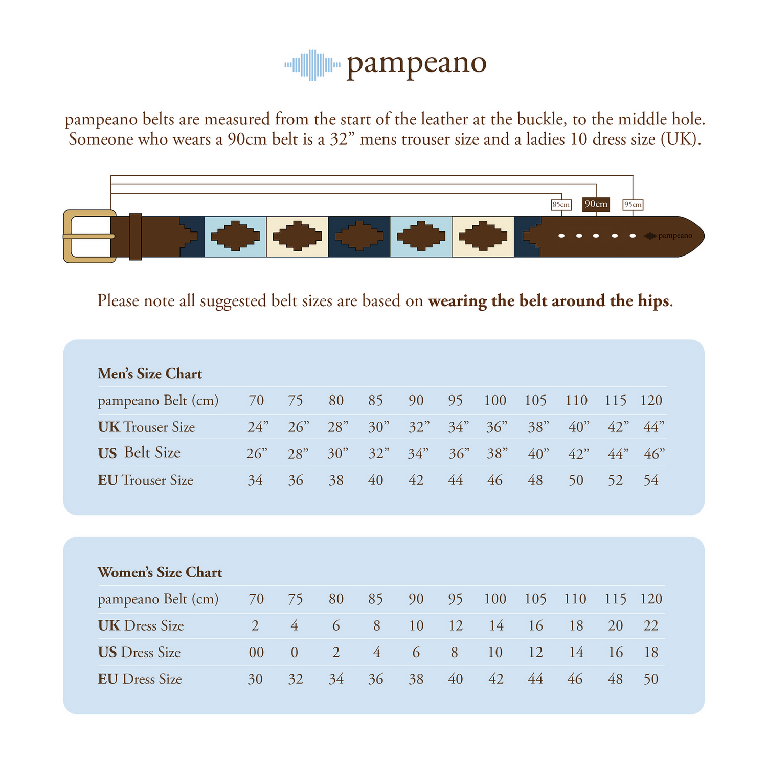 Pampeano Leather Polo Belt - Azules #colour_azules