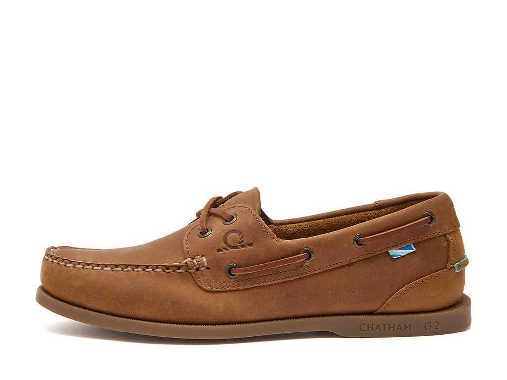 Chatham Deck II G2 Premium Leather Boat Shoes #colour_walnut