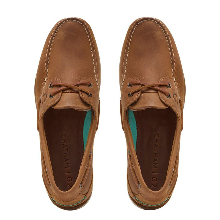 Chatham Deck II G2 Premium Leather Boat Shoes #colour_walnut