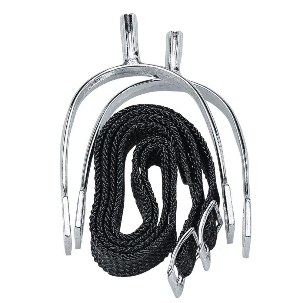 Korsteel Prince of Wales Never Rust Spurs with Straps 20mm