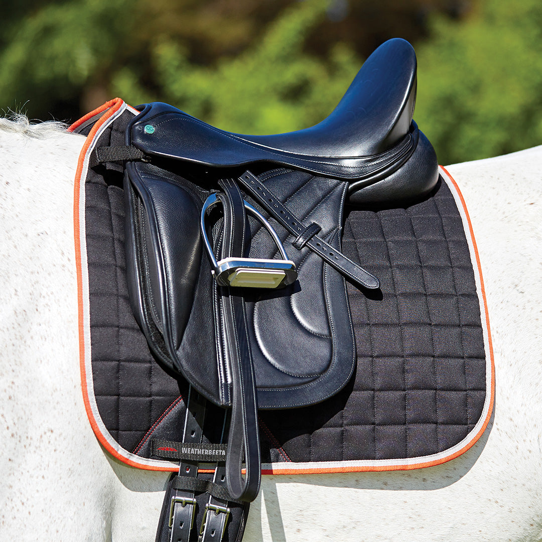 Weatherbeeta Therapy-Tec Dressage Saddle Pad #colour_black-silver-red