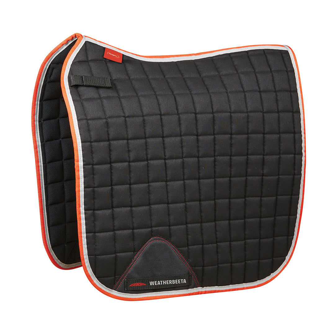 Weatherbeeta Therapy-Tec Dressage Saddle Pad #colour_black-silver-red