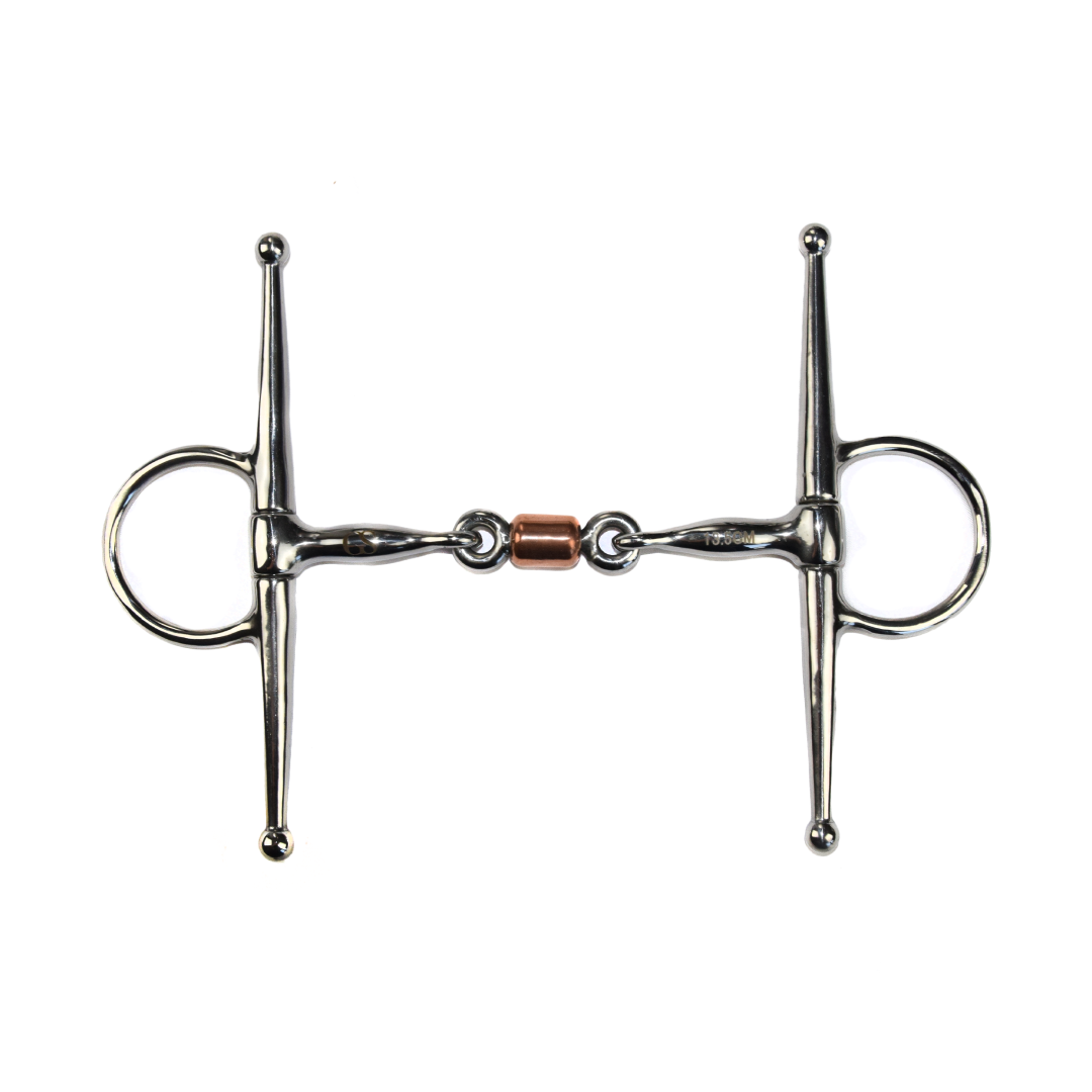 GS Equestrian Full Cheek Snaffle With Copper Peanut Bit 