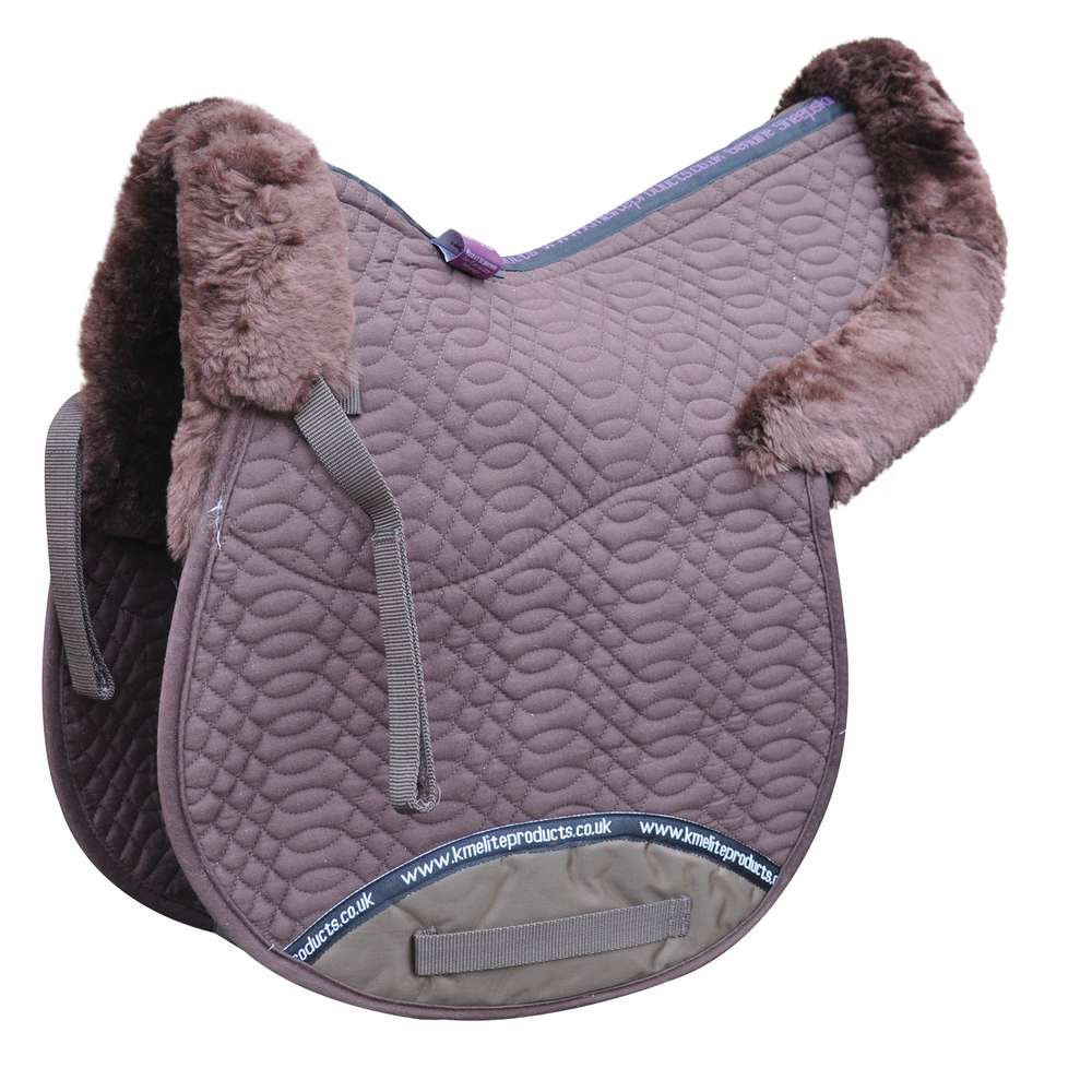 KM Elite Half Lined GP Numnah #colour_brown-brown