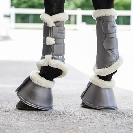 Covalliero Fleeced Lined Brushing Boots #colour_silver