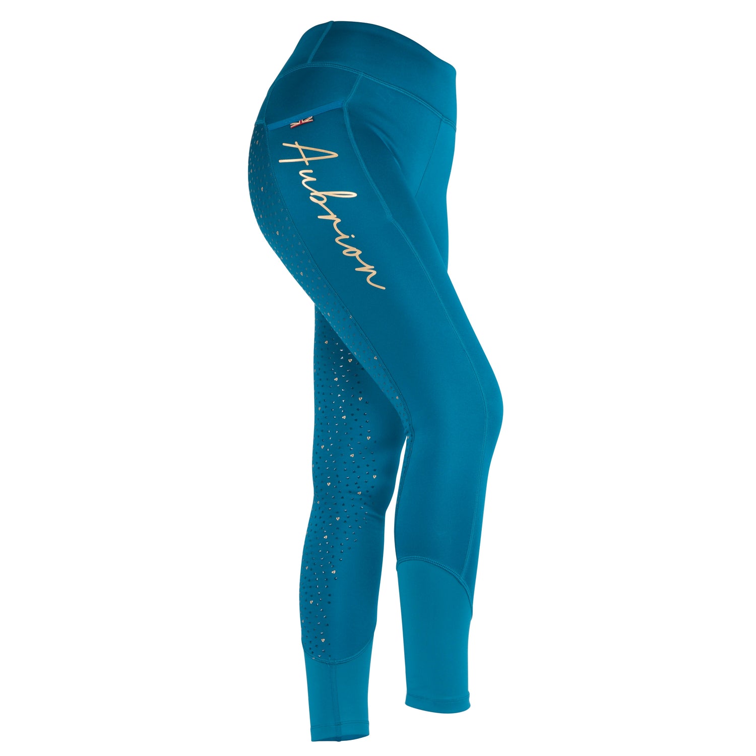 Shires Aubrion Team Winter Riding Tights #colour_teal