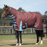 Weatherbeeta ComFiTec Classic Combo Neck Medium Turnout Rug #colour_chocolate-light-blue