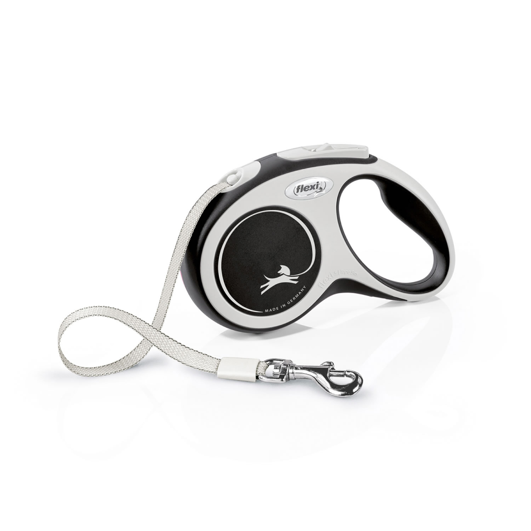 Flexi New Comfort Tape Dog Lead #colour_black