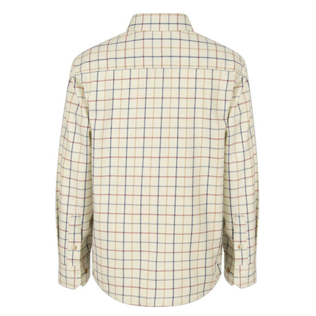 Hoggs of Fife Ambassador Junior Premier Tattersall Shirt #colour_ivory-navy