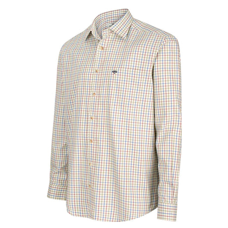 Hoggs of Fife Inverness Men's Cotton Tattersall Shirt #colour_wine-blue-green