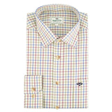 Hoggs of Fife Inverness Men's Cotton Tattersall Shirt #colour_wine-blue-green