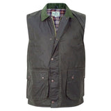  Hoggs of Fife Men's Padded Waxed Waistcoat #colour_olive