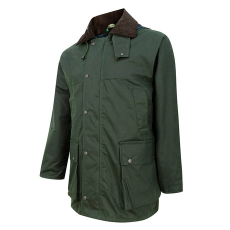 Hoggs of Fife Men's Padded Wax Jacket #colour_olive