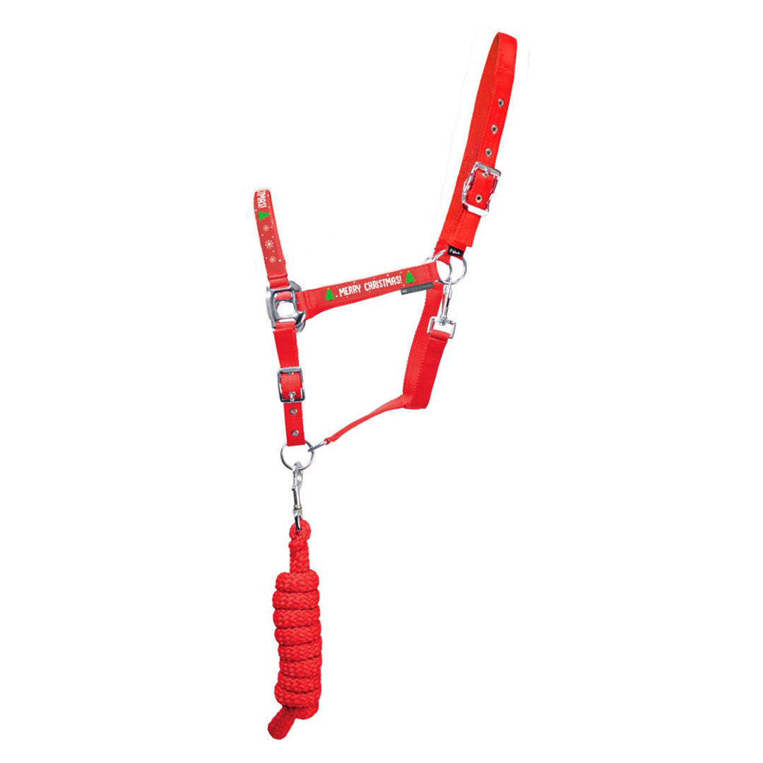 Hy Equestrian Christmas Merry Christmas Head Collar & Lead Rope Set