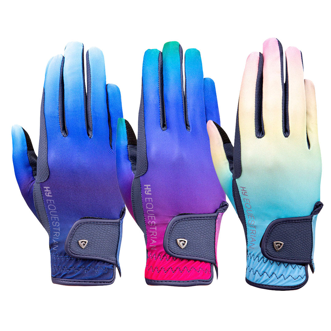 Hy Equestrian Ombre Adult Riding Gloves