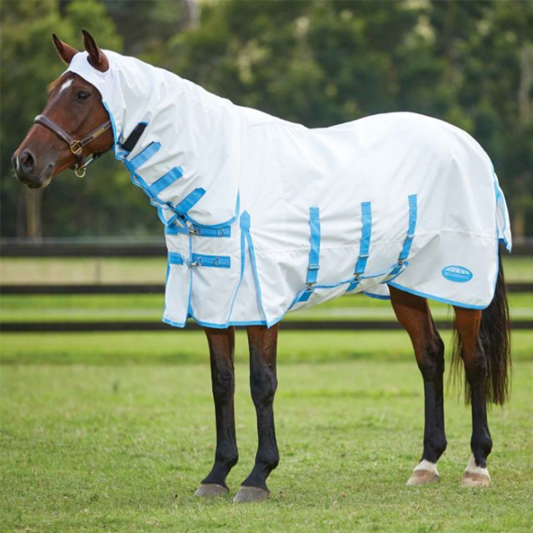 Weatherbeeta Sweet Itch Shield Combo Neck #colour_white-blue