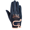 Battles The Princess and the Pony Gloves by Little Rider - Navy/Peach - Child X Large